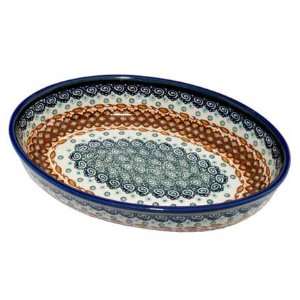  Polish Pottery Angelica Small Oval Baker