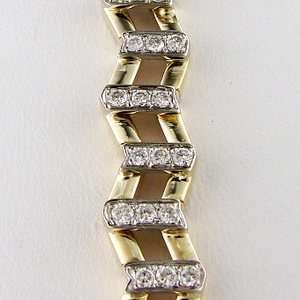 25 CT Diamond Ladies Bracelet 14k Two Tone Gold  