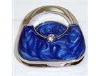 New Dark Blue Bag Shaped Folding Handbag Bag Purse Holder Hook Hanger 