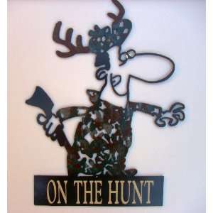   ,Hunter,Deer,Metal Art,Cabin,Lodge,Mountain, Dad 