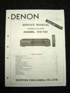 Original Denon DCD 620 Service Manual  