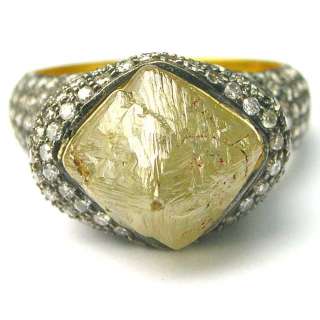 68 CARAT TW Raw ROUGH DIAMONDS JEWELRY 14K Gold Ring  