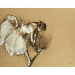  Dancer Adjusting Her Shoe by Edgar Degas. Size 22.00 X 17 