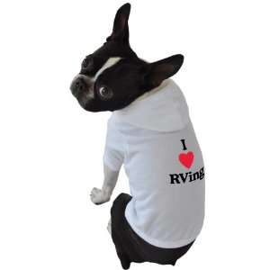   and Meow Dog Hoodie, I Love RVing, White, Extra Small