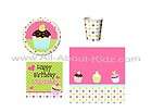 Sweet Treats CUPCAKE Birthday Party Supply Set Pack Kit for 16 people