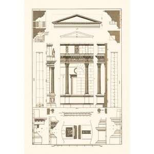  Pediment of Temple at Assisi   12x18 Gallery Wrapped 