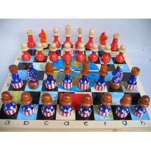  Chess Collectible * Politic USA   USSR Russia Set * 29 x 