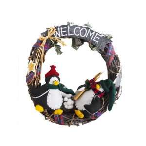  Penguins Winter Christmas Welcome Wreath