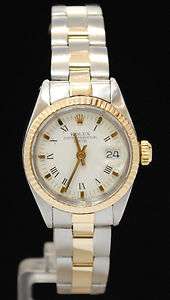   Date Oyster 14k gold Stainless Steel 1978 6917 White Roman Dial  