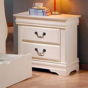  Nightstand Louis Philipp style in White Finish Furniture & Decor