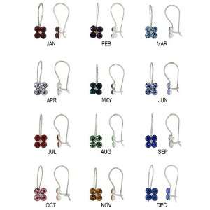   12) CZ Birthstone Clover Earrings for all Months, 3/4 in. (19mm) tall