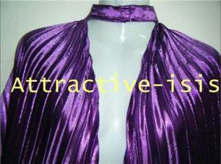 New Purple lame bellydance costume ISIS WINGS  