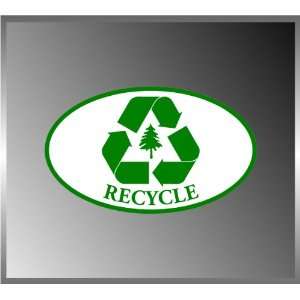 Recycle Green Logo Tree Vinyl Euro Decal Bumper Sticker 3 X 5