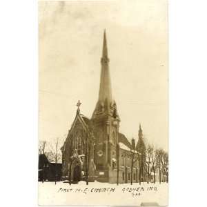   Vintage Postcard First Methodist Episcopal Church   Goshen Indiana