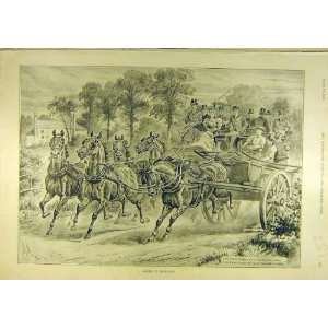  1894 Horse Carriage Roused Emulation Race Ladies Men