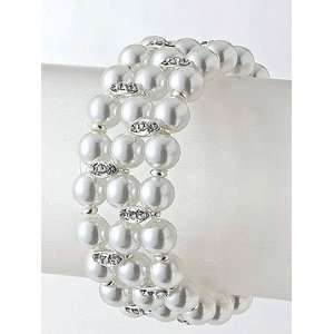  Zadori Crystal Link Pearl Bracelet 