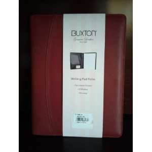  Buxton Genuine Leather Writing Pad Folio   Red   9 X 12 