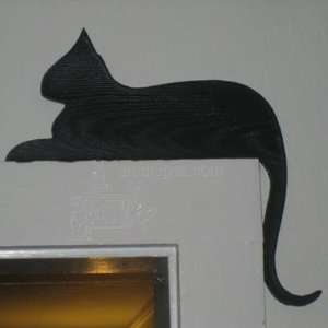  Silhouette Cat Resting Door or Window Frame Ornament Pet 