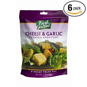 Fresh gourmet Premium Croutons, Cheese and Garlic, 5 Ounce (Pack of 6 