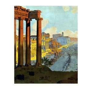 Poster Showing the Roman Forum at Dawn; George Dorival, Artist. 1920 