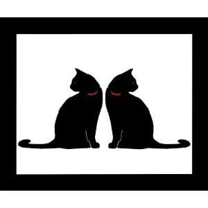  Two Black Cats Poster Print