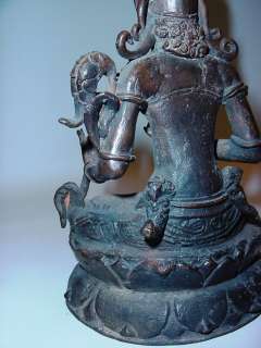   Cast Brass PARVATI Deity Godess Devi Statue Figure Shrine Altar  