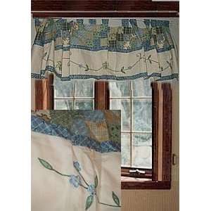  JC Penney Cotton Lined Pieced Tab Top Valance