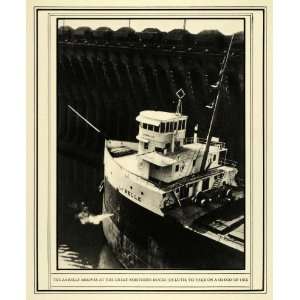  Boat Cargo Superior Bourke   Original Halftone Print