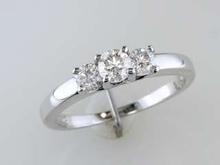 2ct Diamond 3 Stone 14K White Gold & Platinum Engagement / Wedding 