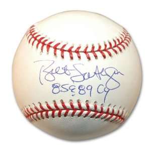  Bret Saberhagen Signed Baseball   with 85 & 89 CY 
