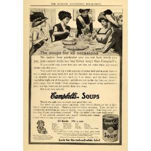  1909 Ad Campbells Soup Maid Dinner Party Can Camden 