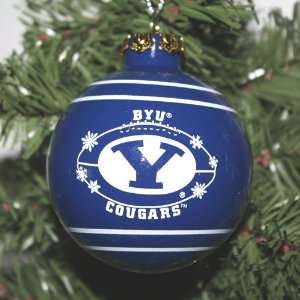 Brigham Young BYU Cougars 2011 Snowflake Glass Ball Ornament  