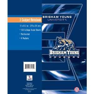  Turner Brigham Young Cougars 3 Subject Poly Cover Notebook 