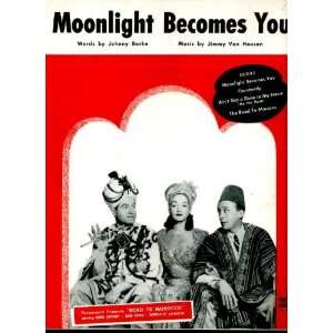  Moonlight Becomes You Vintage 1942 Sheet Music from Road 