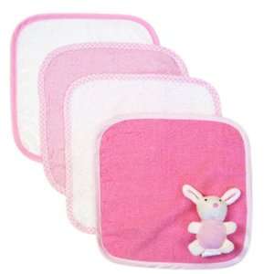  Piccolo Bambino Washcloth Set with Toy   Pink Bunny Baby
