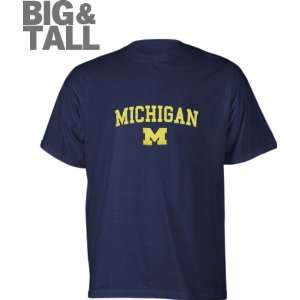  Michigan Wolverines Navy Fan Arch Big & Tall T Shirt 