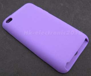 Purple Silicone Soft Cover Case For iPod touch 4 4G 4th  