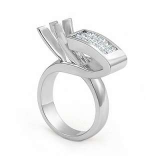 CT Princess Semi Mount Diamond Engagement Ring Gold  