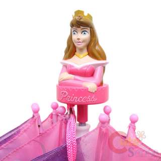 Disney Princess w/Tiana Kids Umbrella w/ Belle Figure Handel  Pink 