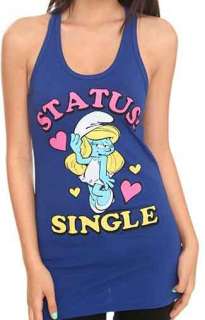 Smurfette Smurfs Status Single Tank Top Blue Shirt NWT  