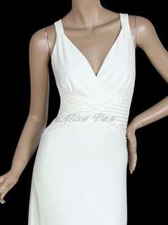 NWT Charming Cream V Neck Formal Prom Gown 09372 US Size 10 