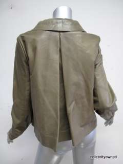 Chloe Olive Green Long Sleeve Leather Jacket 40  