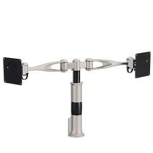  75/100 Dual LCD Monitor Arm with Clamp Mount (Silver) Electronics