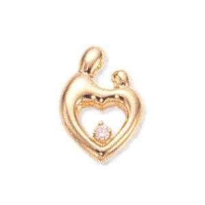   Medium Yellow Gold Heart Pendant w/Diamond Janel Russell Jewelry