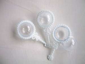 144 WHITE FILLABLE RATTLE BABY SHOWER PARTY CANDY FAVOR  