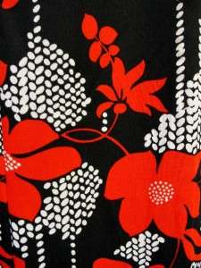 VINTAGE 60s PEEKABOO KEYHOLE ASIAN FLOWER PRINT MOD DRESS XL  