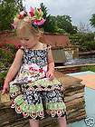 BOUTIQUE CUSTOM GIRLS PAGEANT FRILLY CAPRI OUTFIT 18 24