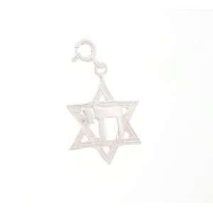   Necklace with Charm Star of David with Chai Hebrew Letter and Clasp