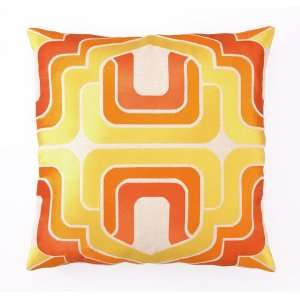  Trina Turk Ogee Embroidered Orange Pillow