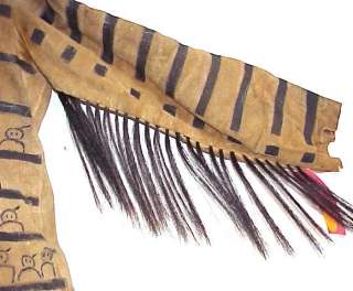 INDIAN FRINGED HANDPAINTED BUCKSKIN HORSEHAIR OUTFIT  